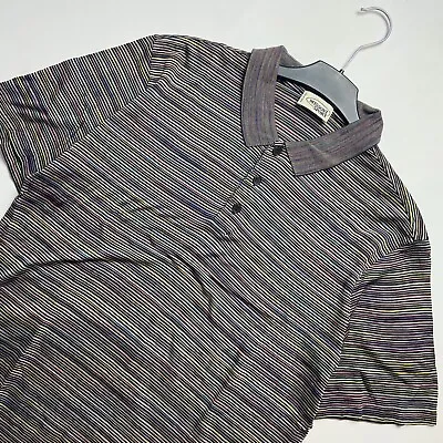 MISSONI SPORT 90s RARE Multicolor Large Polo T-Shirt Mens • $65