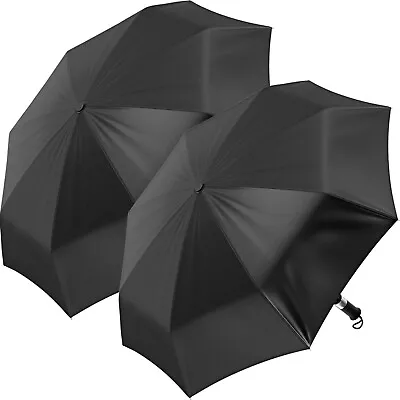 2-Pack Jones NY 3-Section Auto-Open Black Umbrella Set For Rainy Day Protection • $15.99