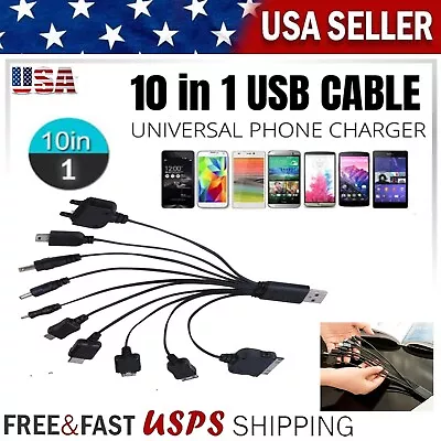 10 In 1 Universal USB Multi Charging Cable Compatible With Multiple Cell Phones • $4.99