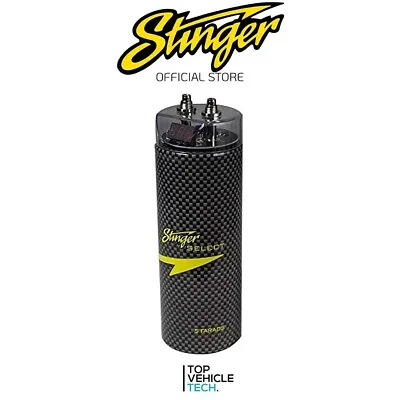 Stinger 5 Farad Digital Car Audio Capacitor Sscap5m  Carbon Fibre Affect • £79.99