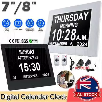 7/8 INCH Extra Large Dementia Clock LED Alarm Clock Digital Calendar Day Clock • $47.99