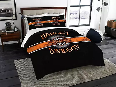 Harley-Davidson Motorcycles Logo And Horizontal Stripes Duvet Covers Set (4pcs) • $69.99