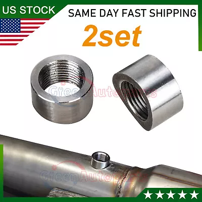 2Pack Pre-Curved Notched 02 Oxygen Sensor Weld Bung Nut M18x1.5 SS304 NEW • $10.50