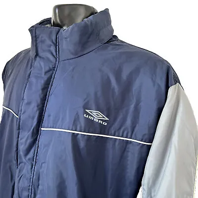Vintage Umbro Sports Coat Managers Jacket Padded XXL Hood Condition • £25
