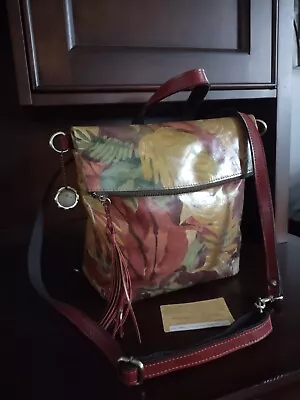 Patricia Nash LUZILLE Convertible Painted Leather Backpack Bag Tropical Dreams • $159.99