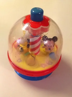 Vintage Disney Press And Spin Mickey Mouse Baby Toy Arco Donald Duck Pluto • $7