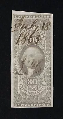 GENUINE SCOTT #R51a F-VF 1862-71 LILAC 1ST ISSUE FOREIGN EXCHANGE IMPERFORATE • $118.50
