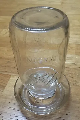 Vintage Glass Chick Chicken Poultry Water Feeder Base Mason Jar Patent No 126997 • $34.95