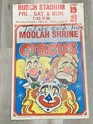 CIRCUS SIGN POSTER Shrine St. Louis Busch Stadium Advertising Vintage Original • $67.36