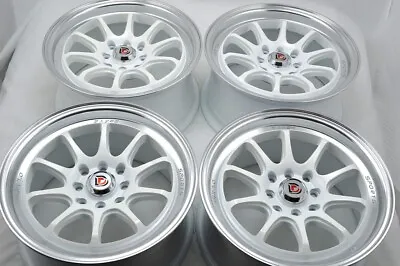 4 New DDR Roar 15x7 4x100/114.3 30mm White/Polished Lip 15  Wheels Rims • $599