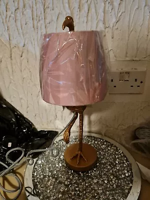 £37.99 • Buy Gold Coloured  Flamingo Table Lamp With Pink Shade.