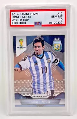 2014 PANINI PRIZM LIONEL MESSI WORLD CUP #12 RC Rookie PSA 10 GEM MINT ARGENTINA • $2499