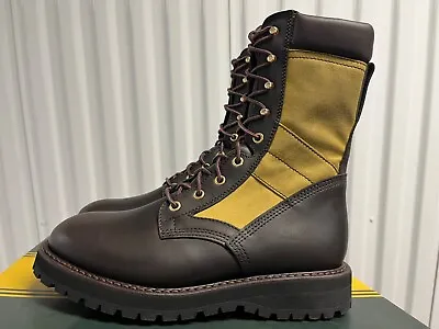 Filson Rangelands Boot $398 Brown Leather Tin Cloth 9 Vibram Sole Work Hunting • $217.49