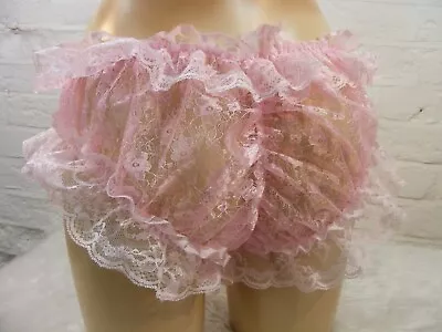 Sissy Sheerpink Lace Scrunch Butt Panties Mens Lingerie Knickers All Sizes • £22.50