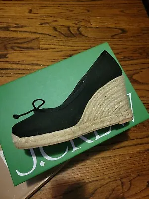 New J Crew Seville Espadrille Ballet Pump Sz 8 Black Women Shoes Made In Spain  • $39