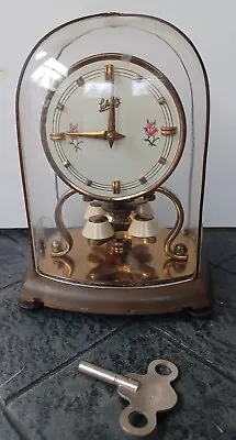 WORKING 1957 AUG. Schatz Midget Anniversary Clock Repaired Glued Plastic Dome  • $210.76
