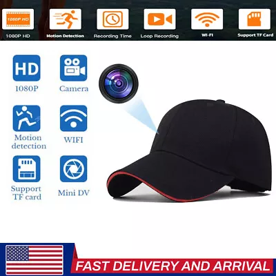 Baseball Cap Design HD WiFi Live Streaming Camera Hat Secret Video Recorder USA • $56.66