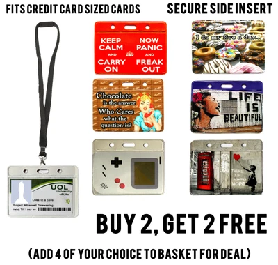 £2.99 • Buy Fun Id Badge Card Holder / Lanyard Neck Strap Work Oyster Visitor Student Pass 