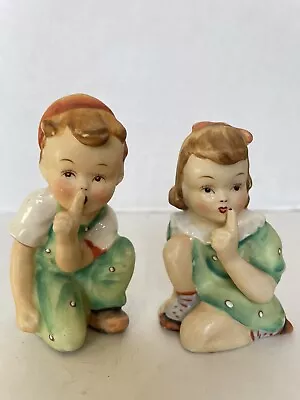 Vintage Estate 1940/50's  Maruri Japan- Darling Boy & Girl Shhhh Figurine • $21