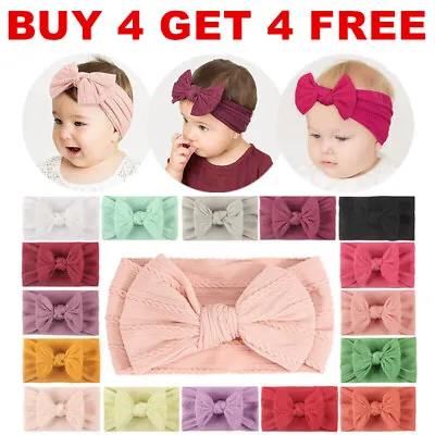 $3.99 • Buy Kids Newborn Girls Baby Solid Headband Hair Band Bow Accessories Headwears