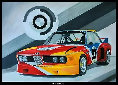 Bmw Art Car Racing Car Track Art Print Poster Homedenoffice Size A1 33x23 Inch • £16.99