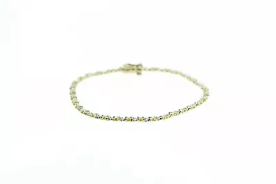 10K Diamond X Criss Cross Vintage Tennis Bracelet 7.25  Yellow Gold *64 • $329.95