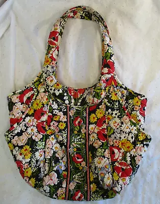 Vera Bradley Side By Side In Retired Poppy Fields Shoulder Bag Hobo Handbag USED • $28.44