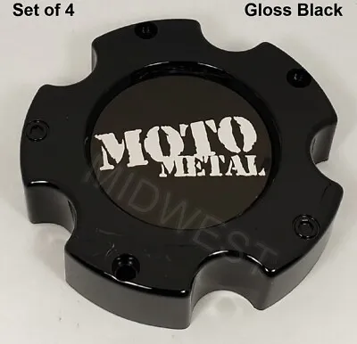 4 New MO909B5139B Gloss Black Moto Metal 5 Lug 5x139.7 Wheel Rim Center Caps • $84