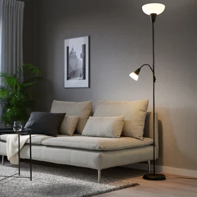 $56.99 • Buy Ikea Floor Lamp Modern Reading Light Modern Standard Uplighter Black Tall