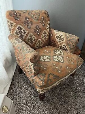 Vintage Kilim Aztec Southwestern Wool Accent Club Chair • $805