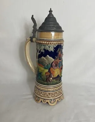 Vintage Beer Stein. Swiss Beer Tankard. Musical Beer Stein. 12” GC • £35