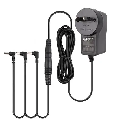 Guitar Effect Pedal DC 9V 1A Power Supply Adapter AU + 3 Way Daisy Chain Cable • $21.99