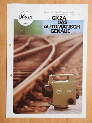 KERN SWISS GK2A Level Surveying Brochure Leaflet 1985 German Vintage • $18
