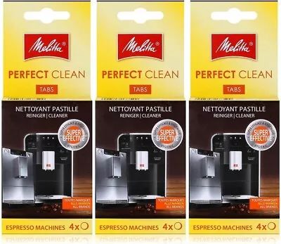 12 X Melitta Perfect Clean Tablets Espresso Filter Coffee Machines  6545529x3 • £8.45