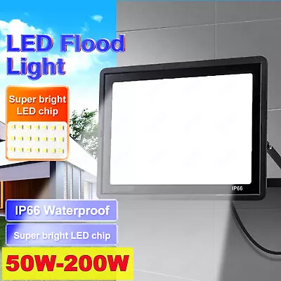 200W LED Floodlight Spot Light Watt Security Flood Lights Outdoor Garden Lamp UK • £12.25