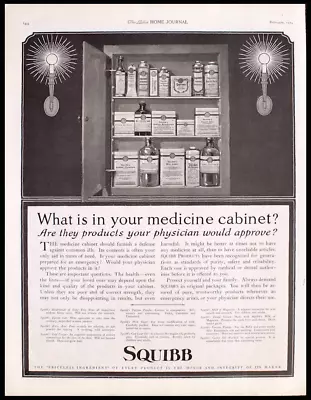 1924 SQUIBB Medicine Cabinet Products Bathroom Decor Vtg PRINT AD • $11.35
