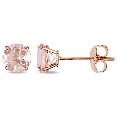 Amour 14k Rose Gold Morganite Stud Earrings • $156.99