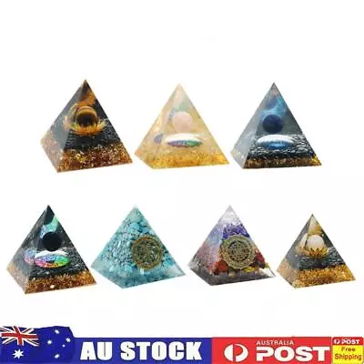 Amethyst Crystal Sphere Orgonite Pyramid & Obsidians Chakra Energy Orgone Stone • $9.79