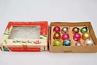 Lot Vintage Glass Feather Tree Color 20mm BALLS Mini Christmas Ornaments Japan • $28