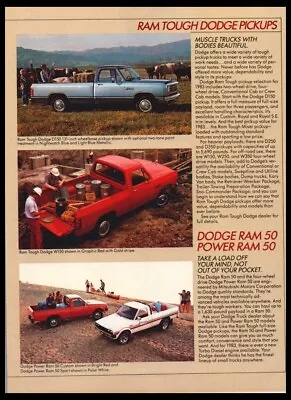 Dodge Ram Pickups 1980s Truck Photo Print Ad-Vintage 1983 Man Cave Garage Décor • $7.80