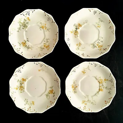 W. H. Grindley & Co England 4 Saucer Plates Antique Semi-porcelain Flower Design • $9.89