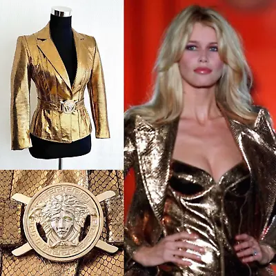 Amazing VTG Versace Gold Python Jacket • $799