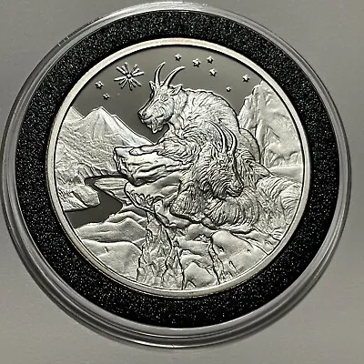 Merry Christmas Mountain Goats Holiday Coin 1 Troy Oz .999 Fine Silver Round 999 • $65