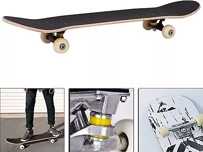 Kids Skateboard HINONO OK8 White Top BLACK 8  X 31.5  Adult Long Board Teen Ride • £71.99