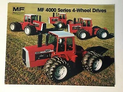 Massey-Ferguson MF 4000 4800 4840 4880 4900 4WD Tractor Brochure '85 16 Pg. MINT • $39.99