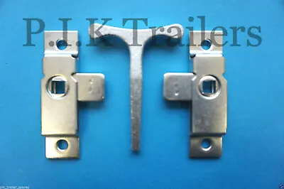 Universal Door Lock Latch X 2 & Tee Key X 1 For Trailer Horsebox Coach Catering • £10.98