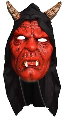 £7.99 • Buy Hooded Devil Mask Scary Halloween Horror Red Devil Demon Latex Mask Costume 