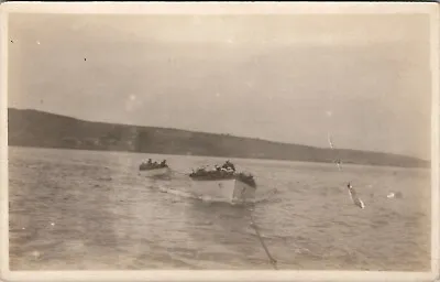 Military RPPC Navy Sailors In Boats Towed By Rope C1910 Real Photo Postcard V14 • $19.95