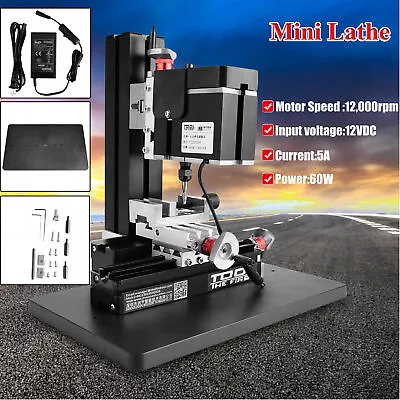 New 60W 12000RPM Mini Metal Lathe DIY Miniature Milling Machine Miller TZ20005M • £186.57