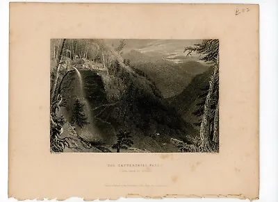 W.H. BARTLETT AMERICAN SCENERY The Catterskill Falls  Lithograph From 1840 Book • $44.99